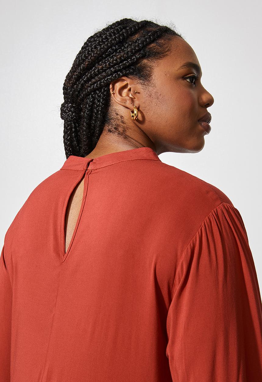 Superbalist - Funnel neck tiered dress - rust