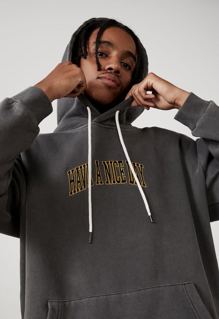 Factorie - Smiley oversized hoodie - black