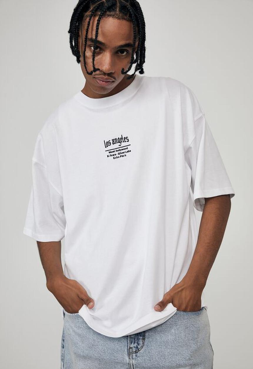 Factorie - Oversized graphic T-shirt - white black