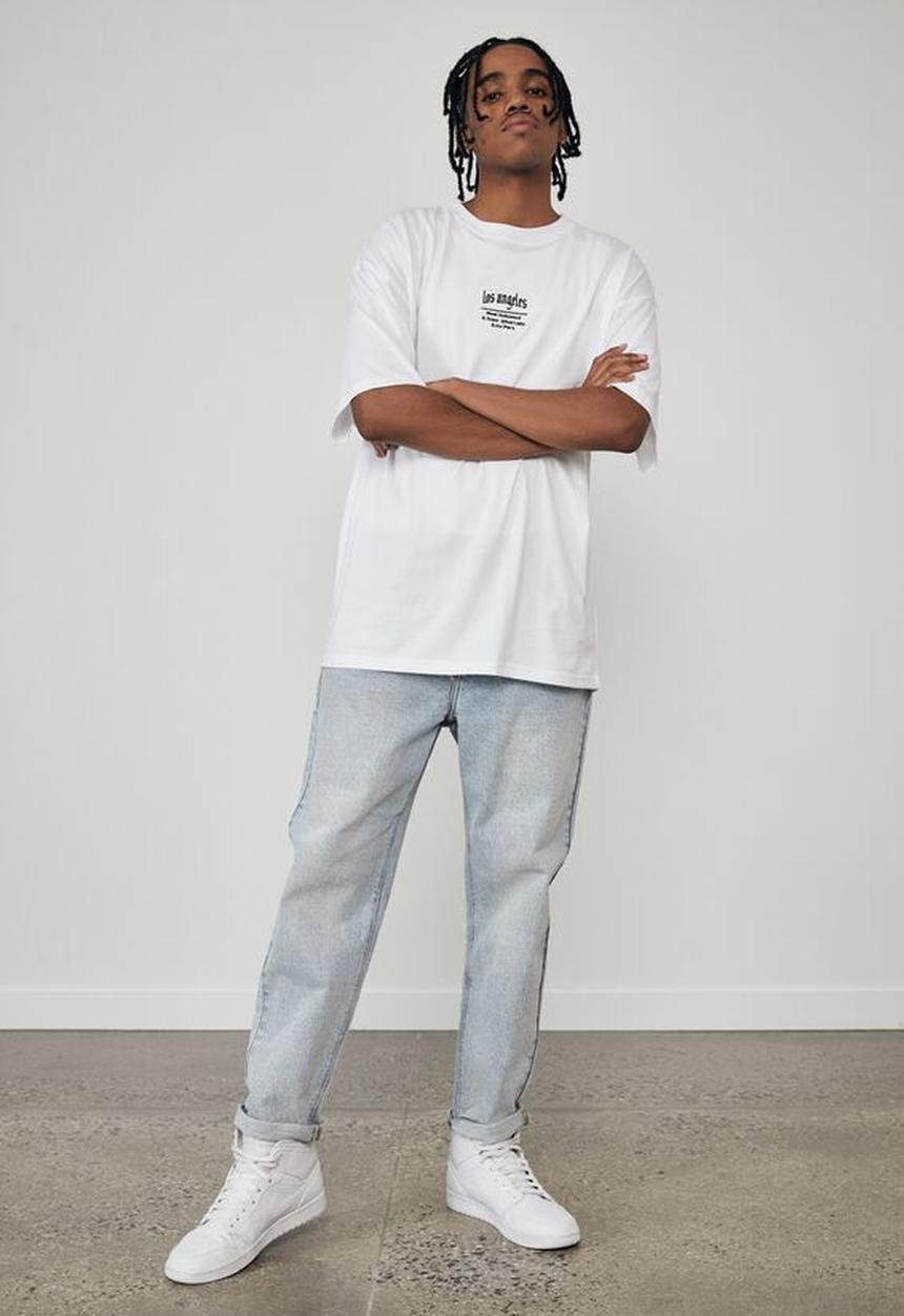 Factorie - Oversized graphic T-shirt - white black