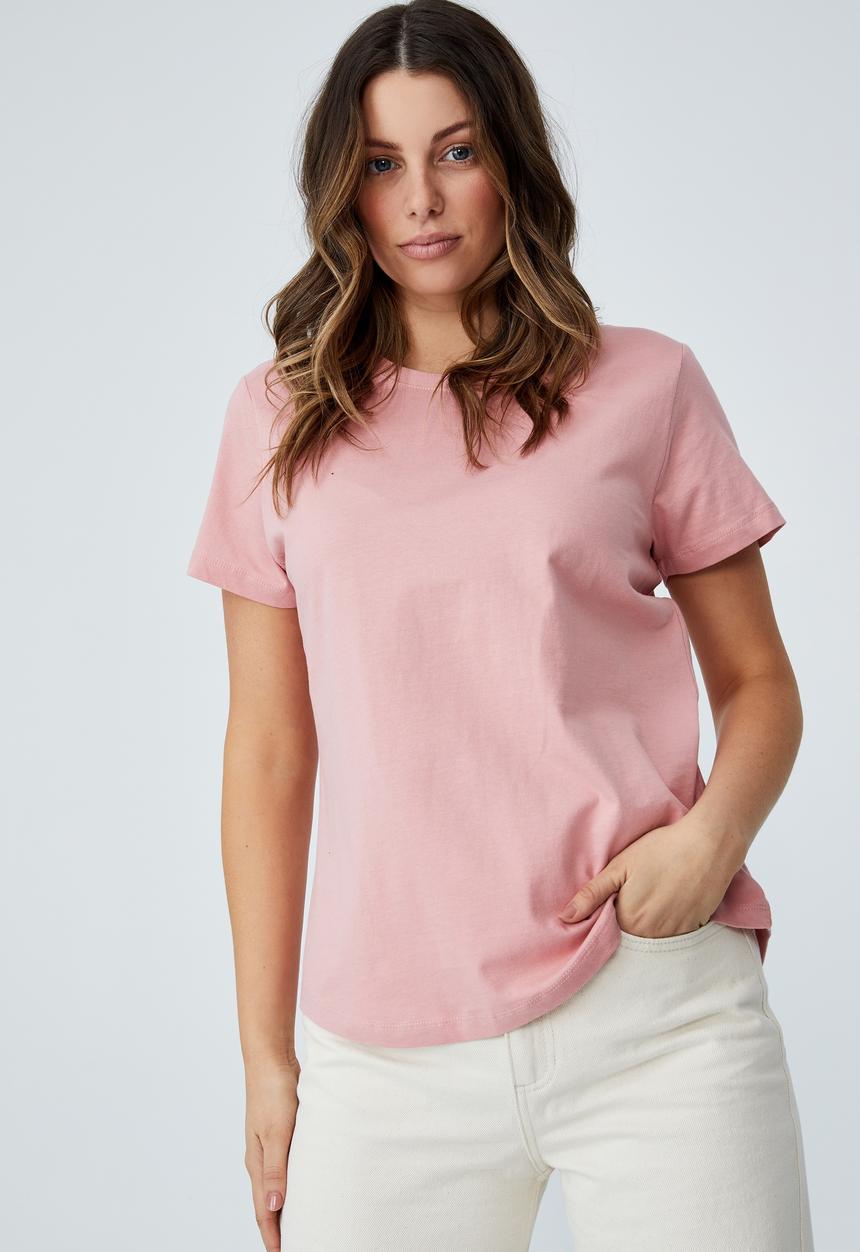 Cotton On - The one crew tee - petal pink