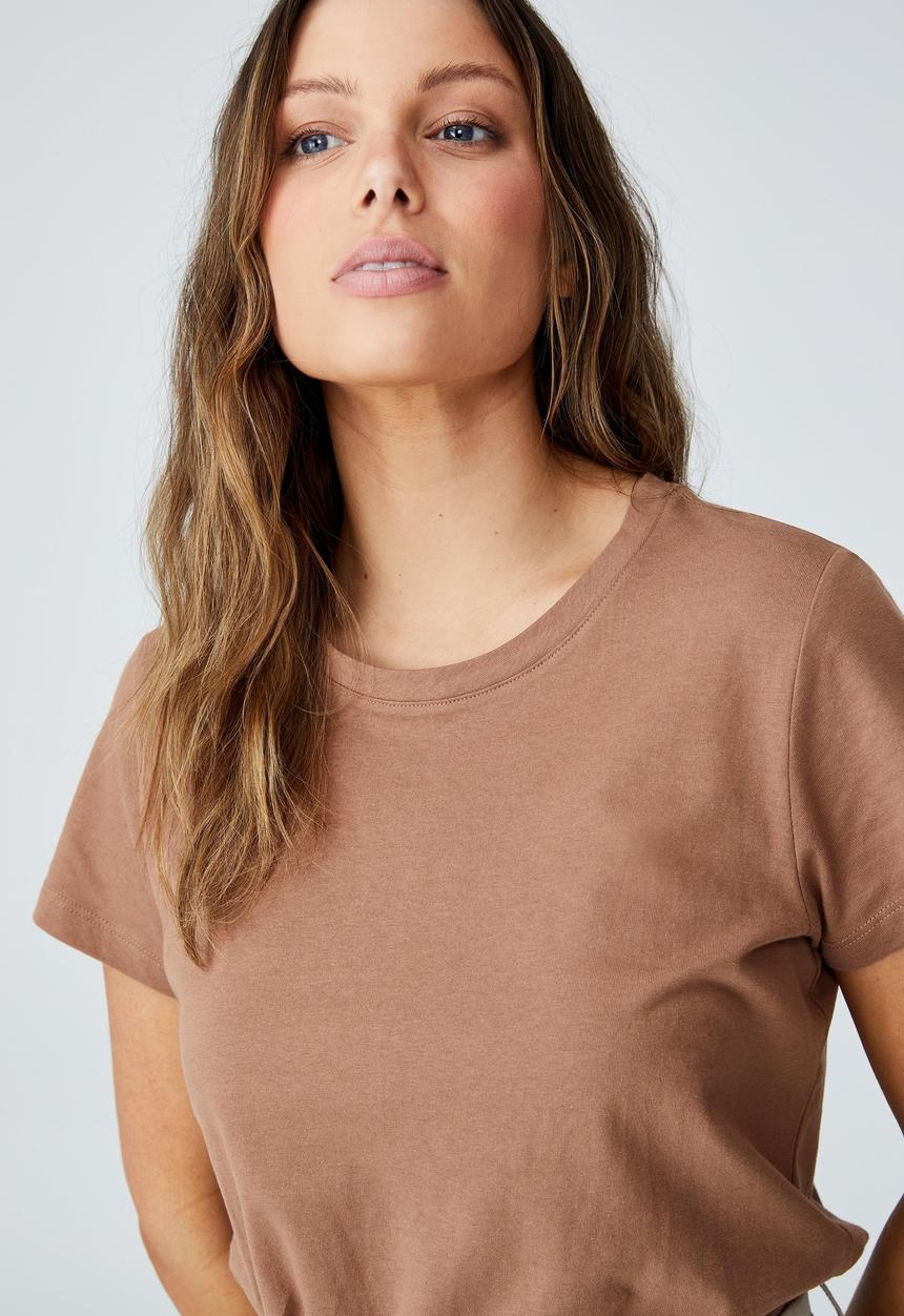 Cotton On - The one crew tee - cocoa bean