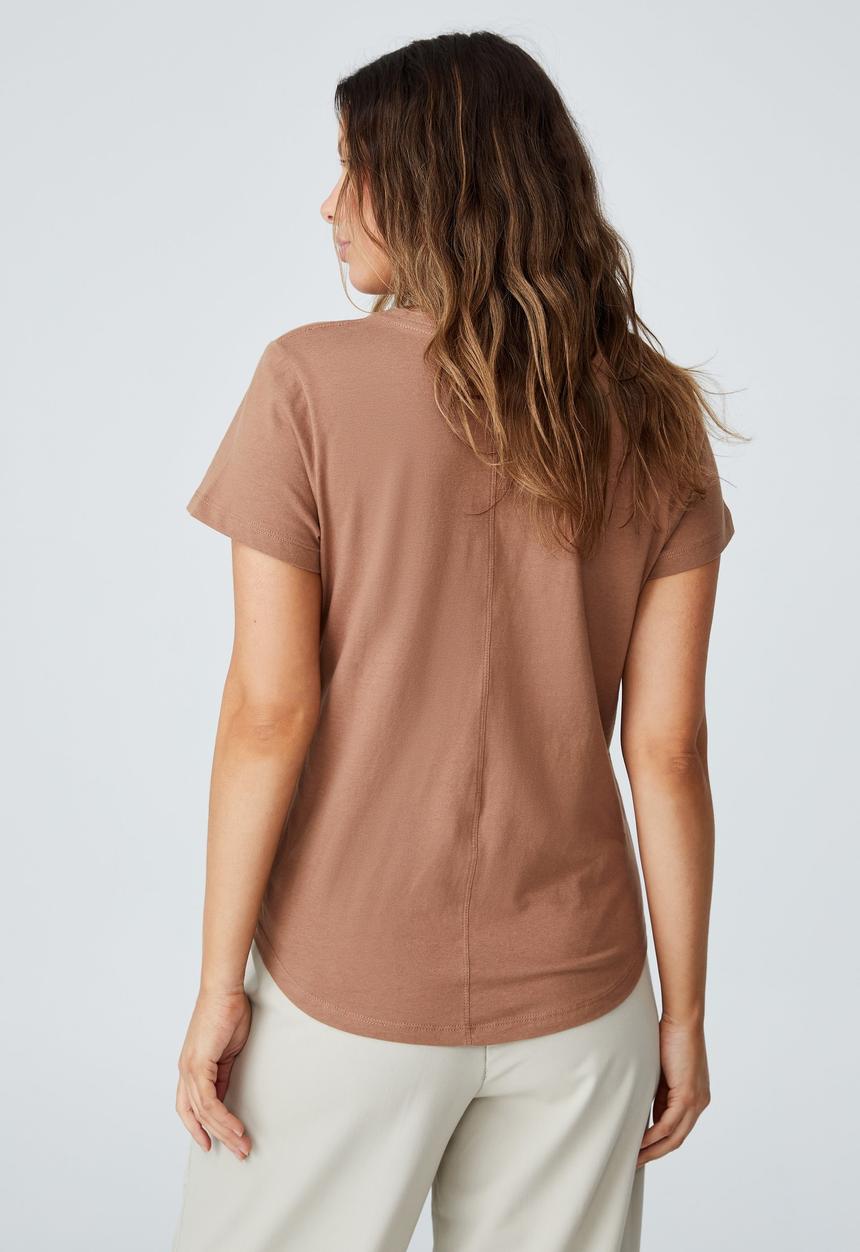 Cotton On - The one crew tee - cocoa bean