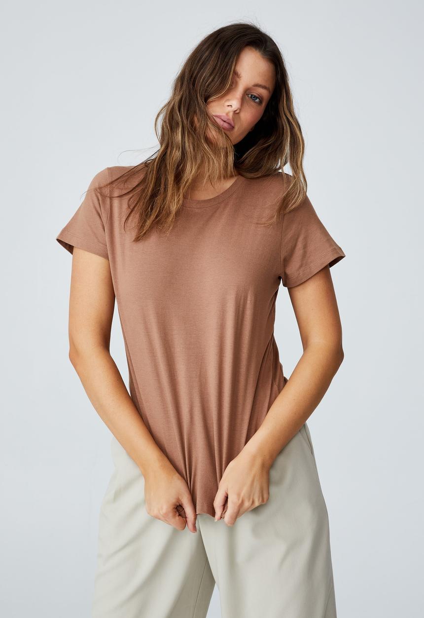 Cotton On - The one crew tee - cocoa bean