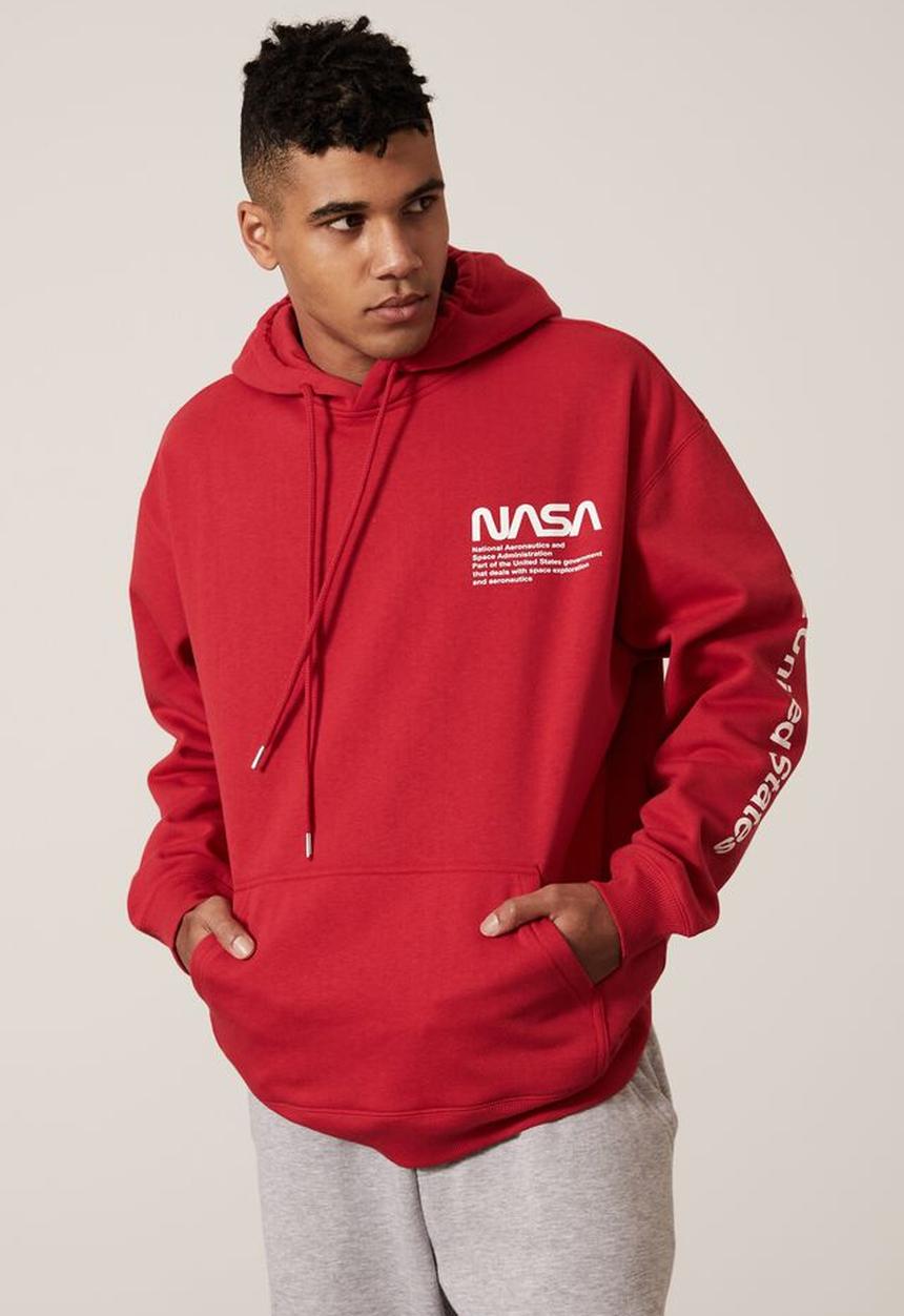 Factorie - Oversized nasa hoodie - red