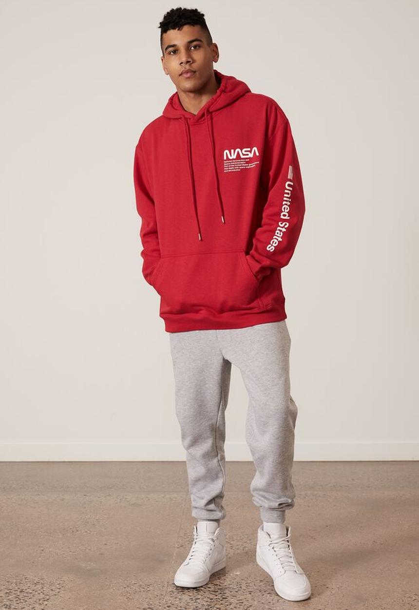 Factorie - Oversized nasa hoodie - red
