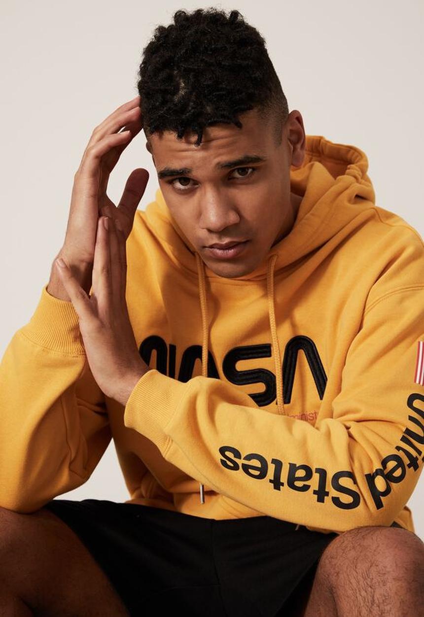 Factorie - Oversized nasa hoodie - gold