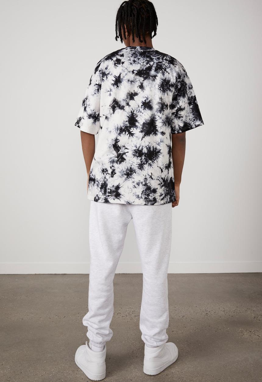 Factorie - Oversized smiley T-shirt - white & black