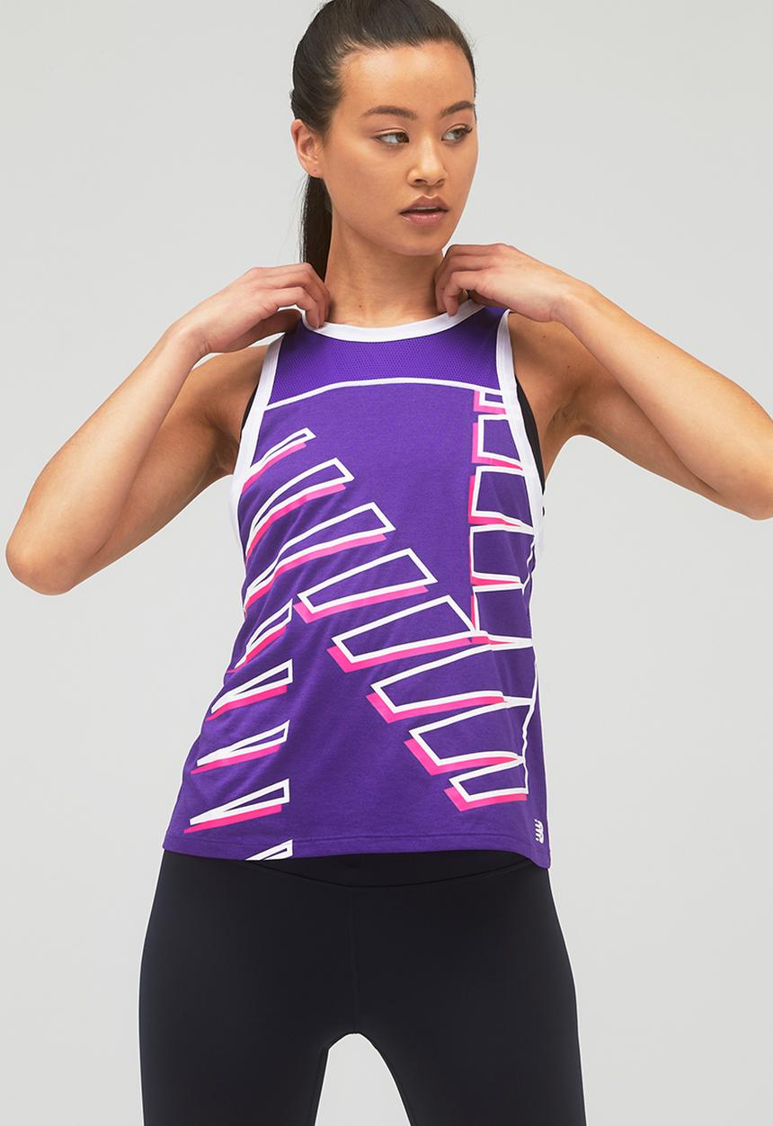 New Balance  - Fast flight tank print - deep violet heather