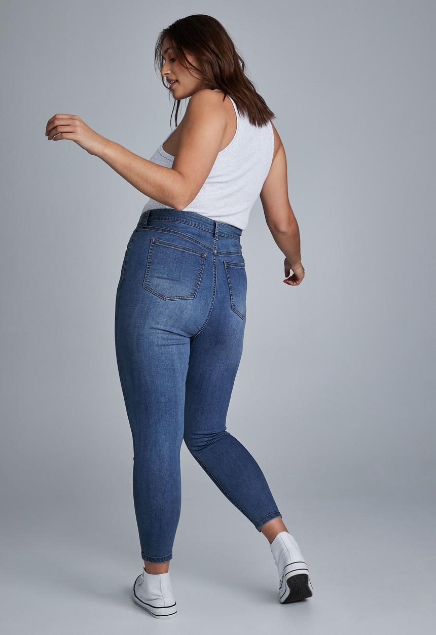 Cotton On - Curve adriana high skinny jean - highway blue