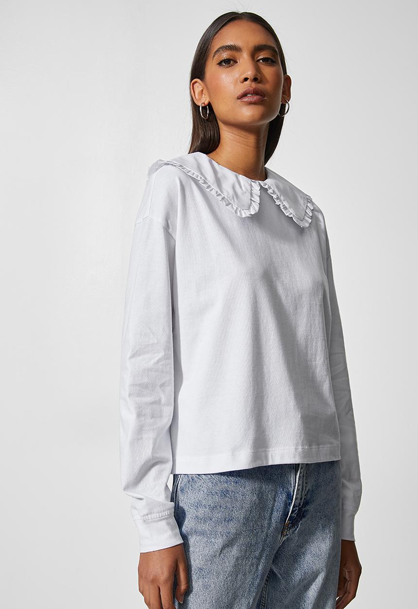 Superbalist - Peterpan collar tee - white