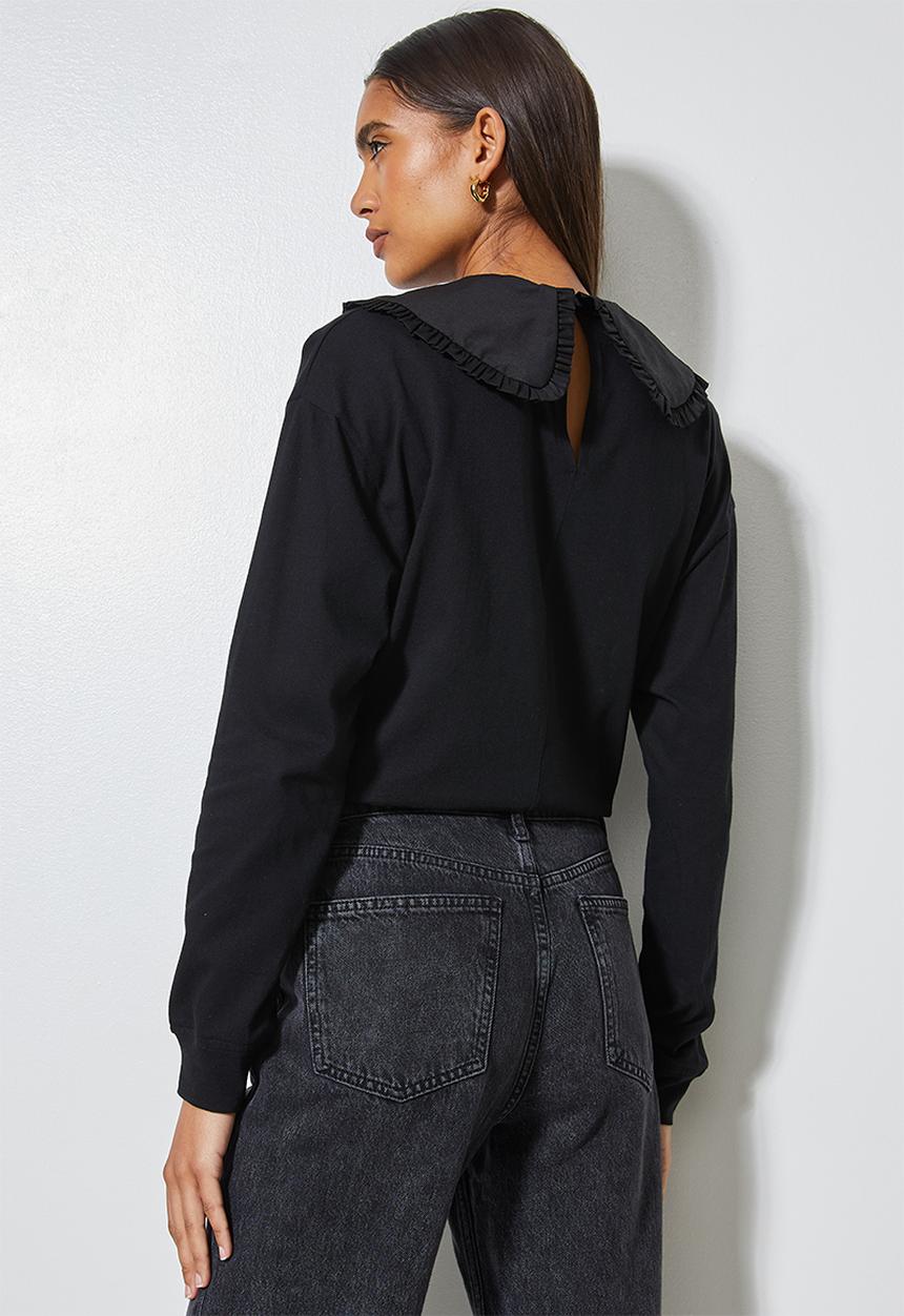 Superbalist - Peterpan collar tee - black