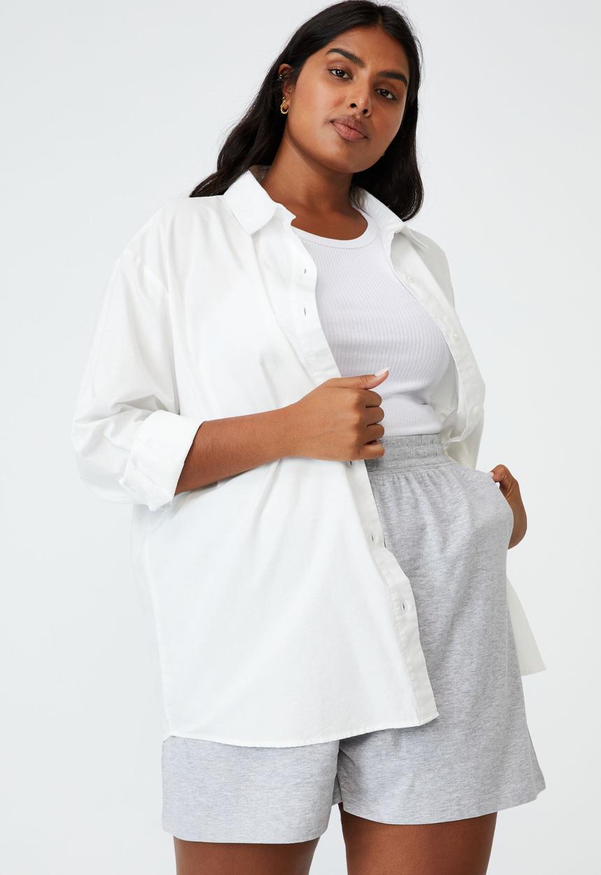 Cotton On - Curve courtside jersey short - soft grey marle