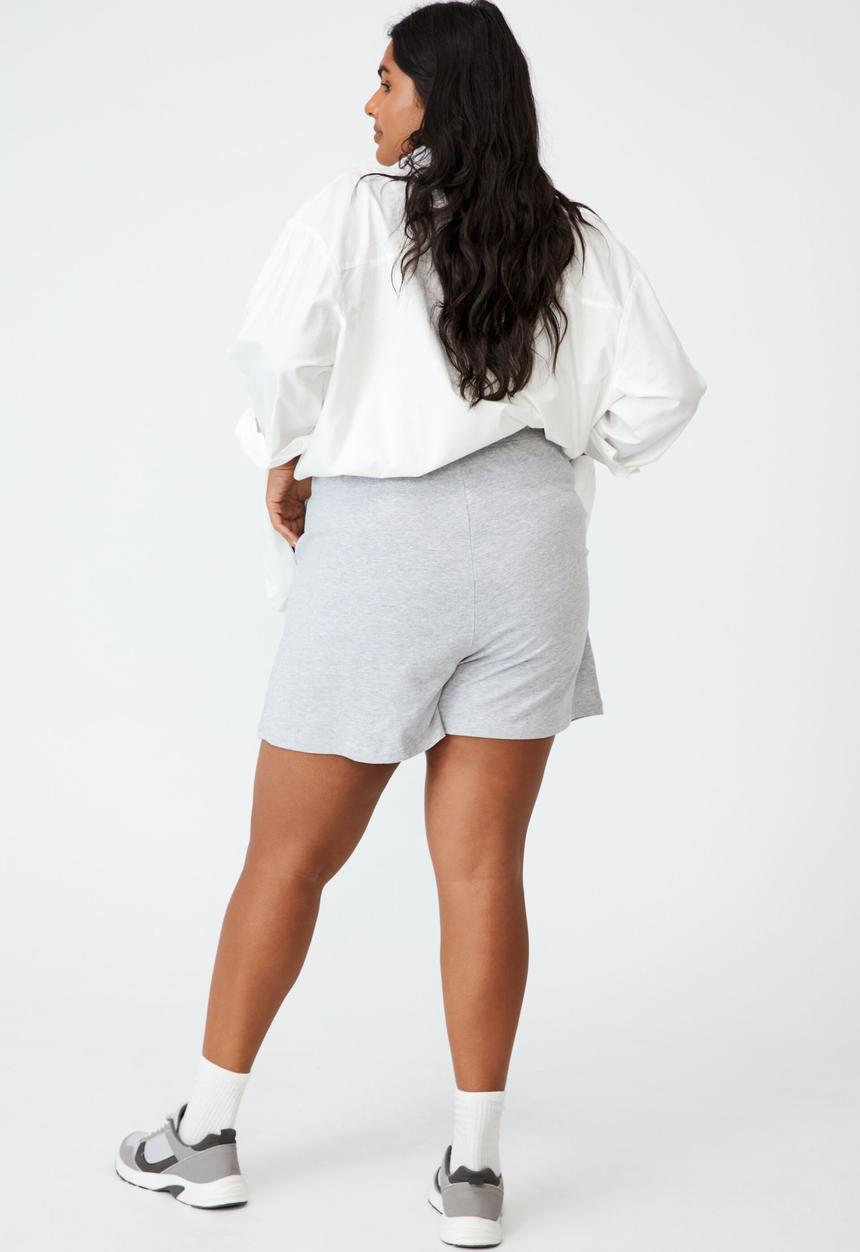 Cotton On - Curve courtside jersey short - soft grey marle
