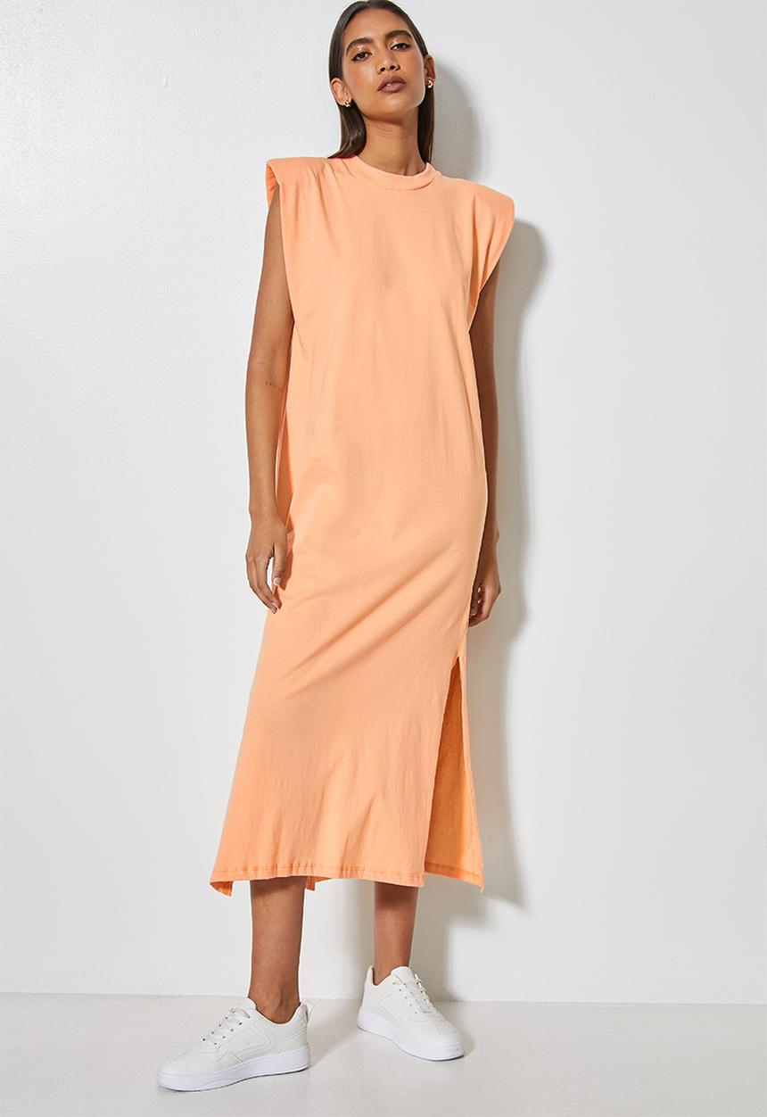 Superbalist - Shoulder pad colomn dress - peach 