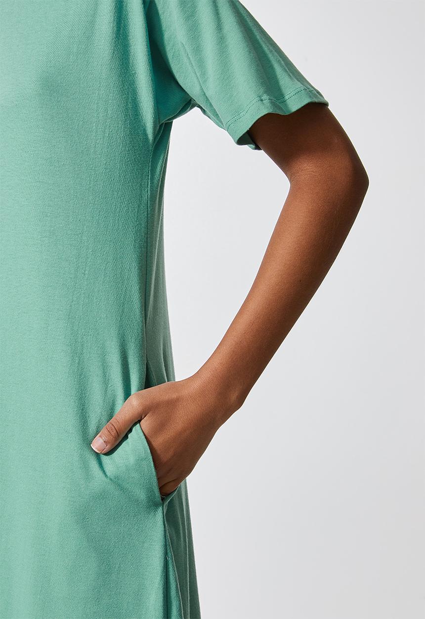 Superbalist - Trapeze t-shirt dress with pockets - beryl green