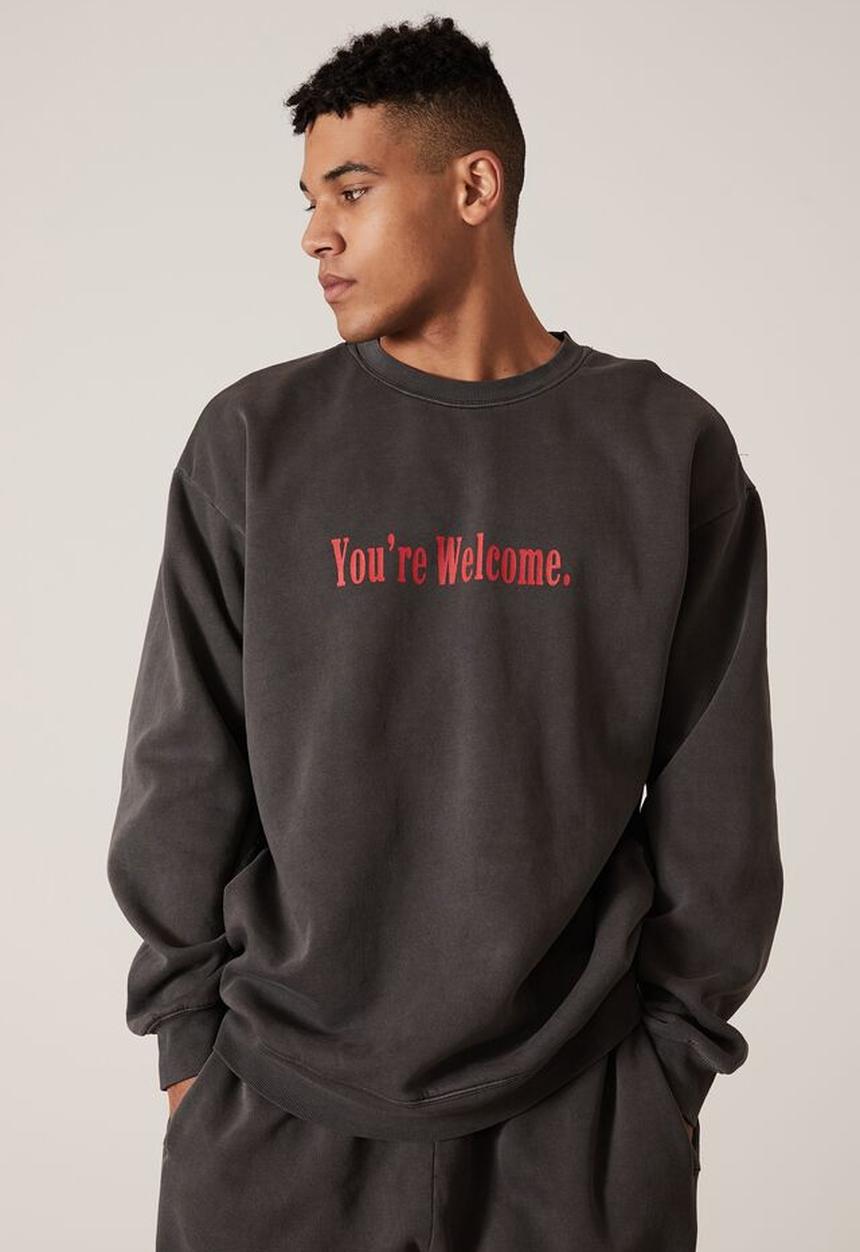 Factorie - Elite oversized crew - black