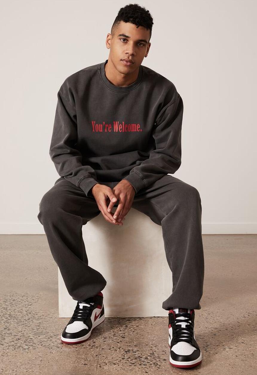 Factorie - Elite oversized crew - black