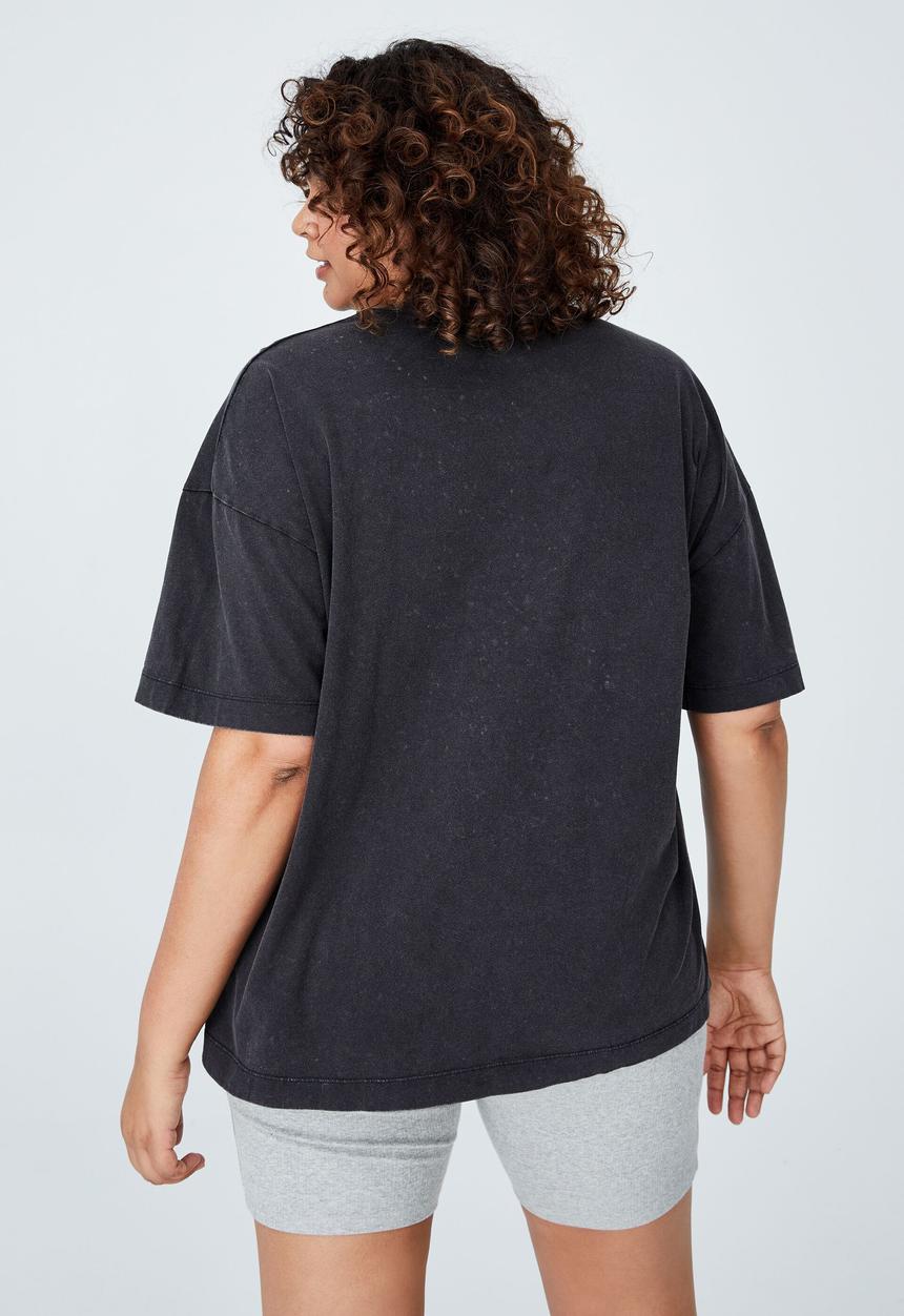 Cotton On - Curve oversized license graphic tee - black