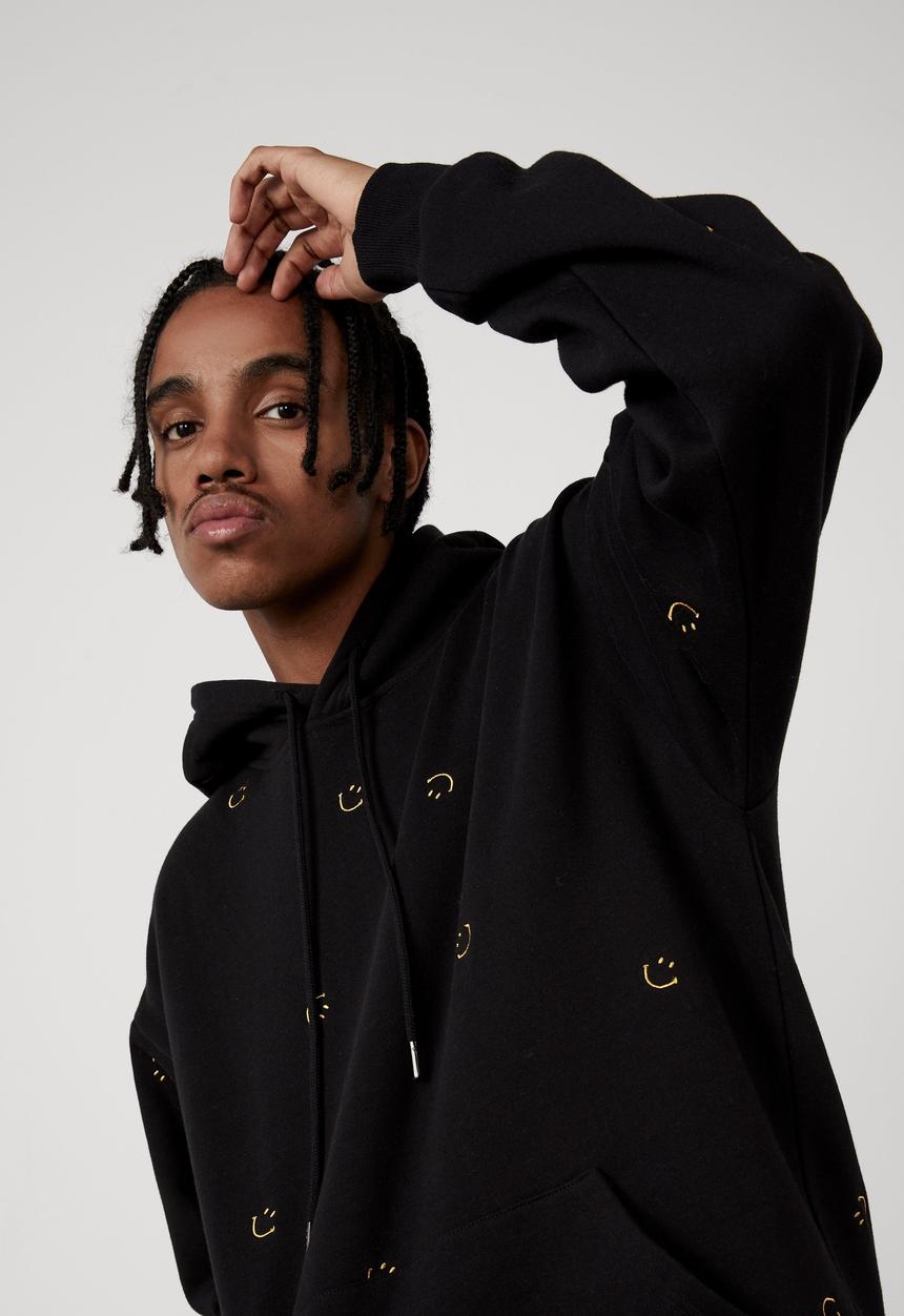 Factorie - Smiley oversized hoodie - black