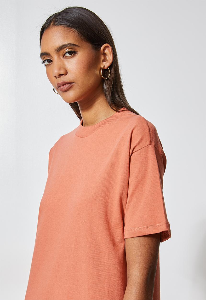 Superbalist - Trapeze t-shirt dress with pockets - copper coin
