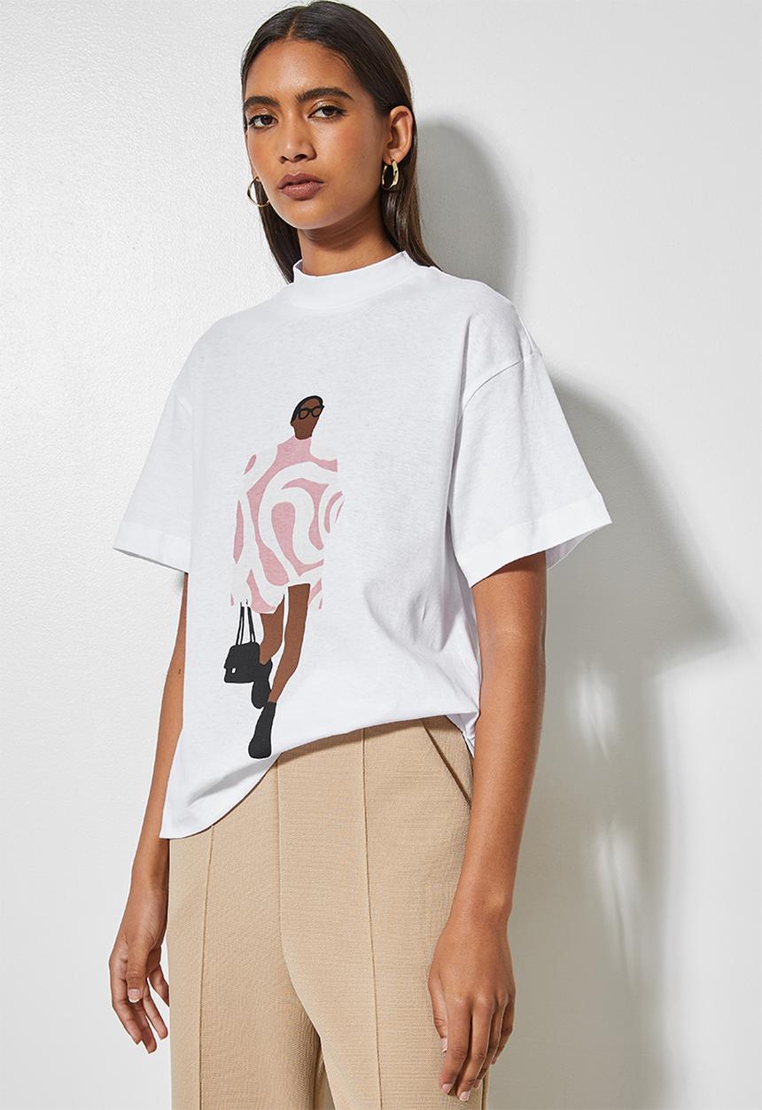 Superbalist - Graphic boyfriend tee - white