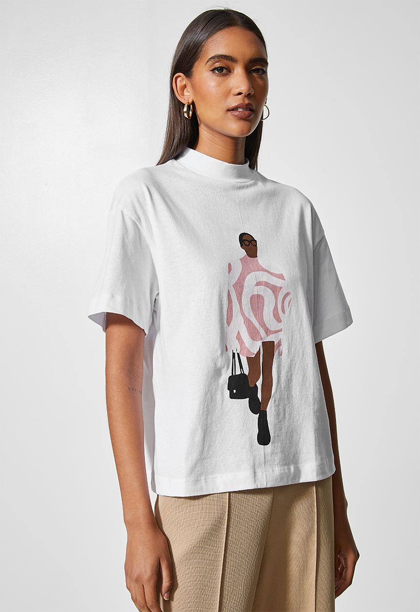 Superbalist - Graphic boyfriend tee - white