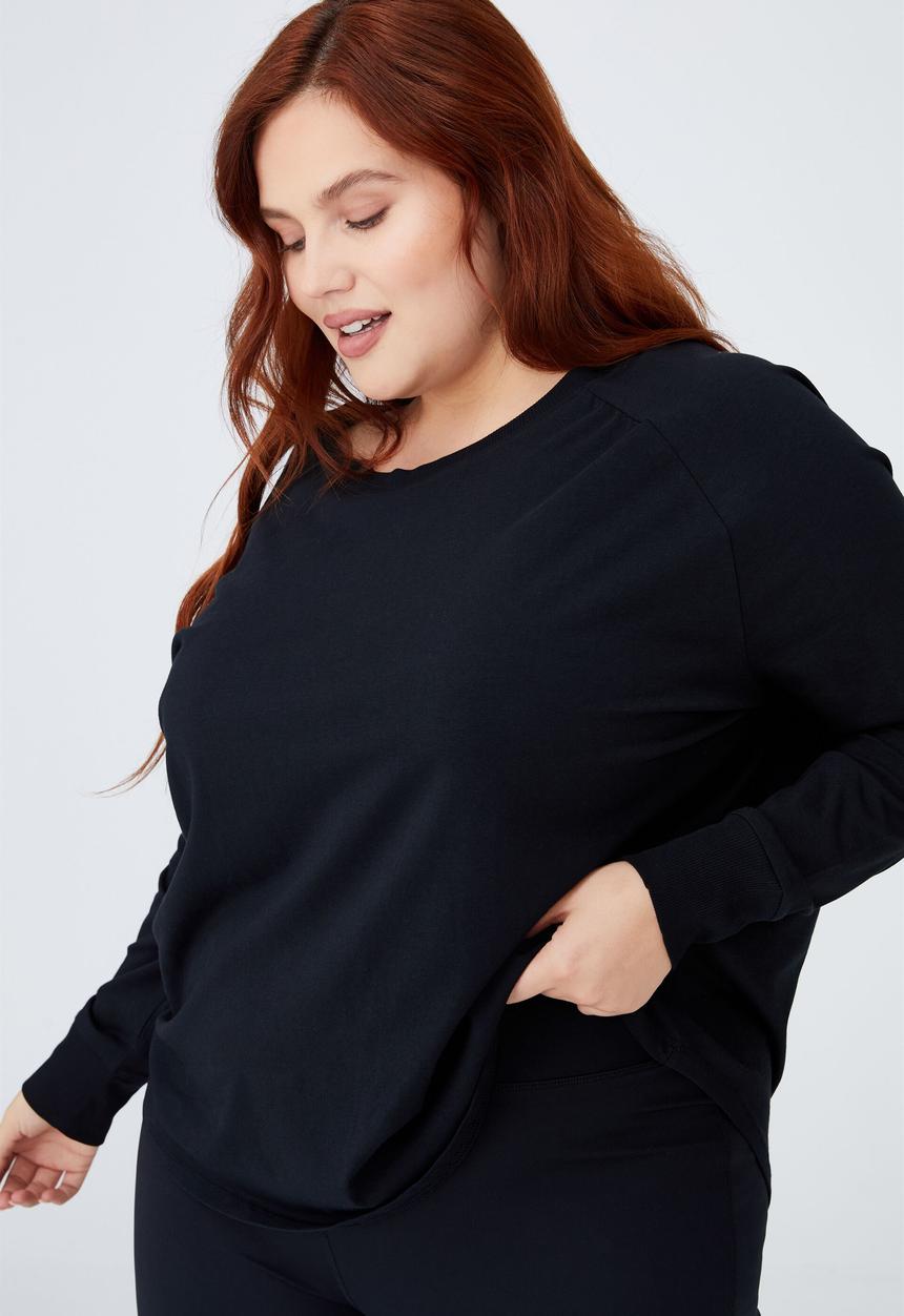 Cotton On - Curve active long sleeve top - black