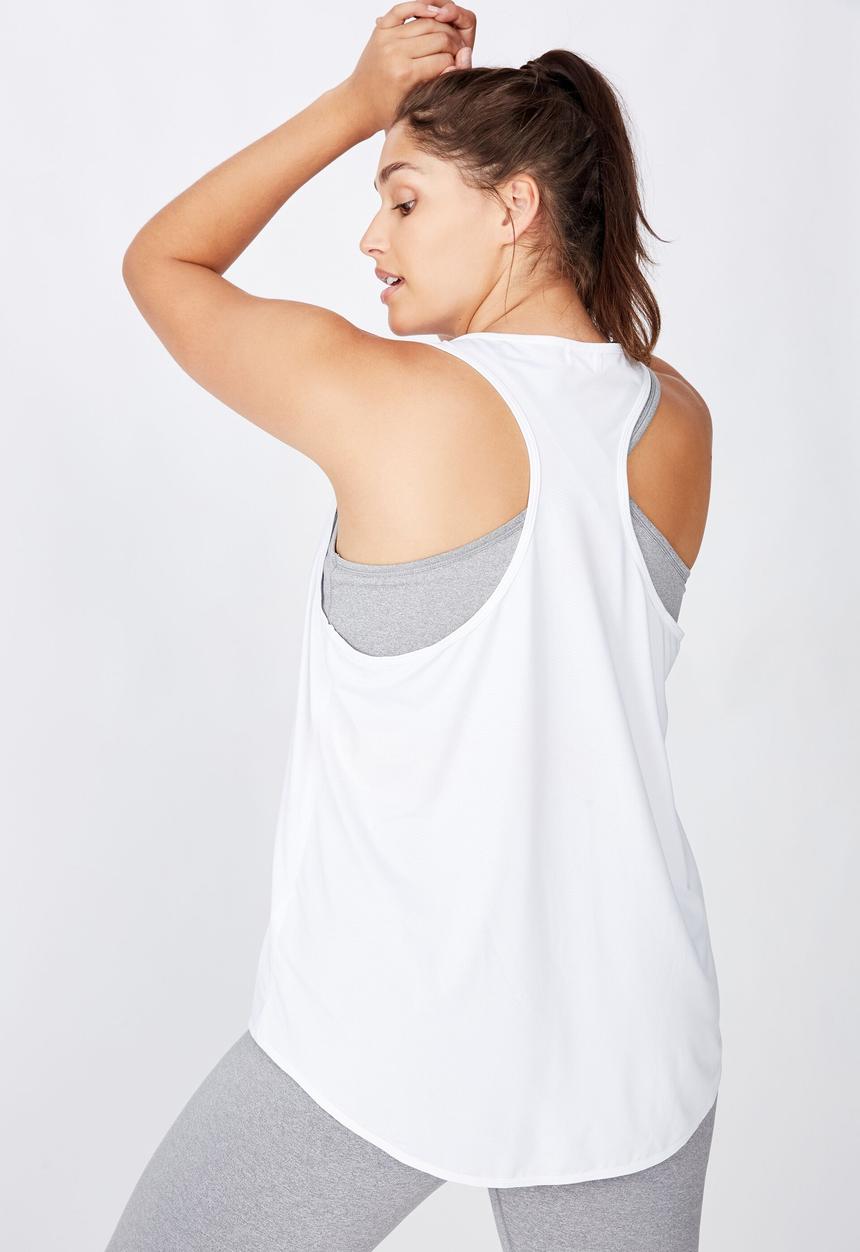 Cotton On - Curve active training tank top - white