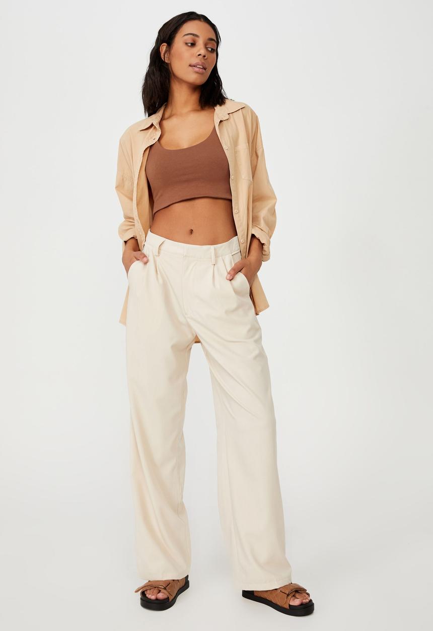 Cotton On - Ash crop tank - leaf brown