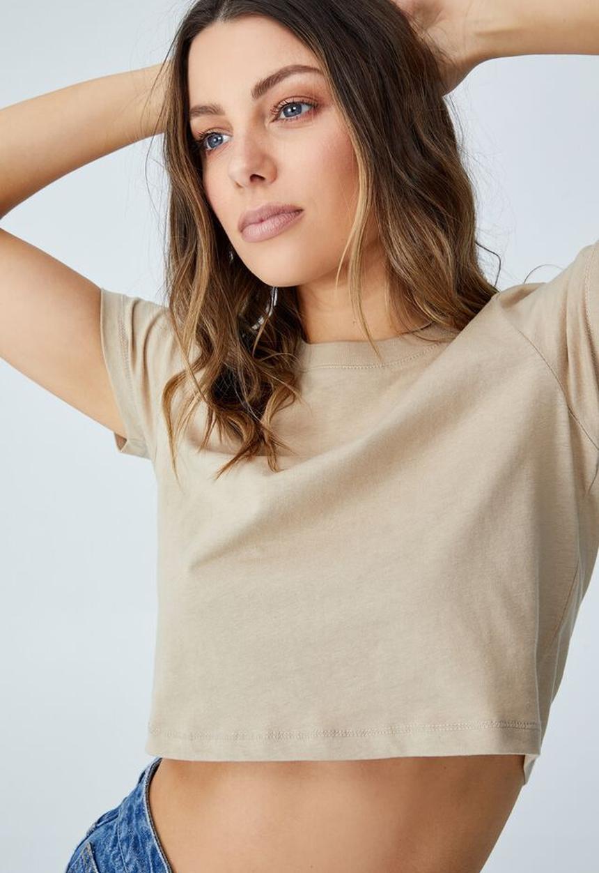 Cotton On - The baby tee - linen taupe