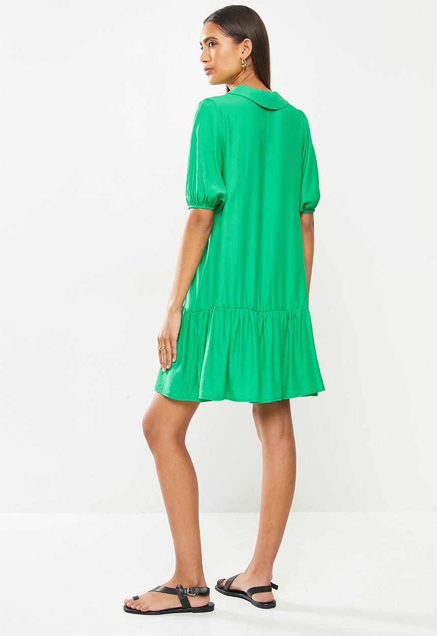 Me&B - Dropped waist shirtdress with drop collar - green