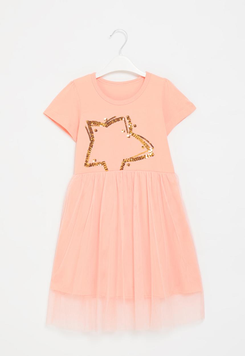 Pop Candy - Girls star mesh dress - pink