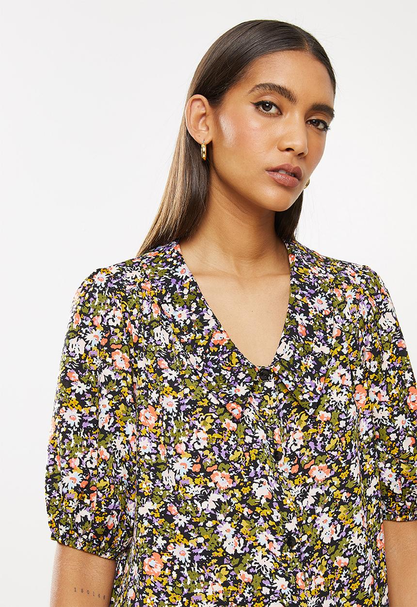 Me&B - Dropped waist shirtdress with drop collar - multi 