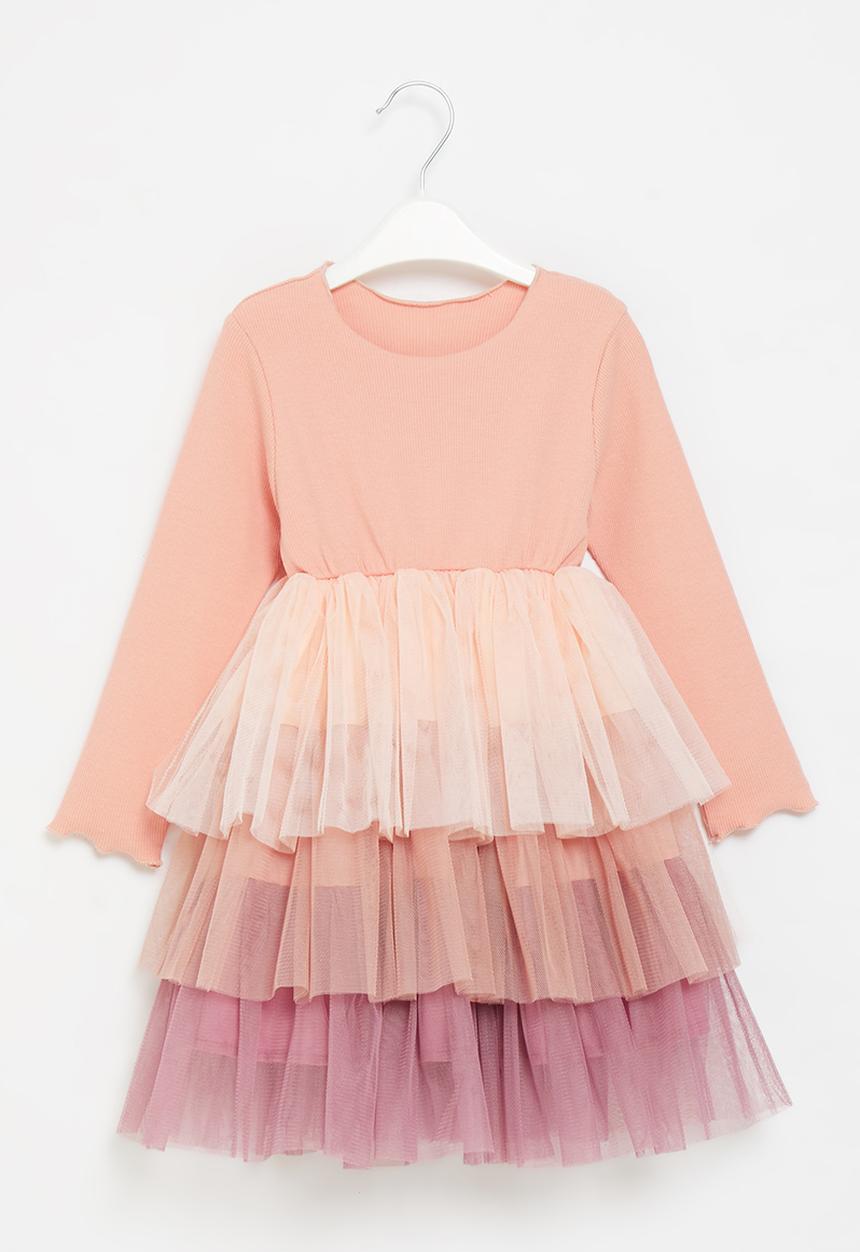 Pop Candy - Girls tiered mesh dress - pink