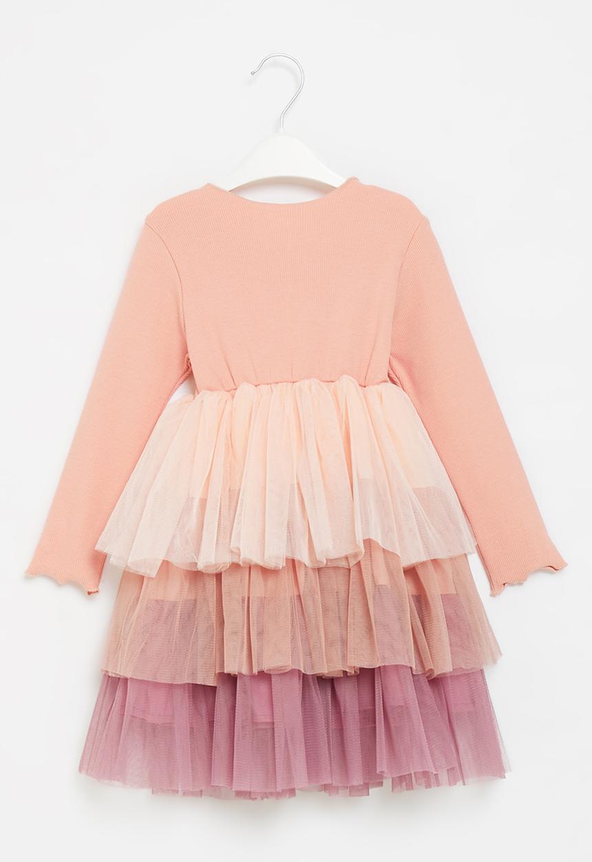 Pop Candy - Girls tiered mesh dress - pink