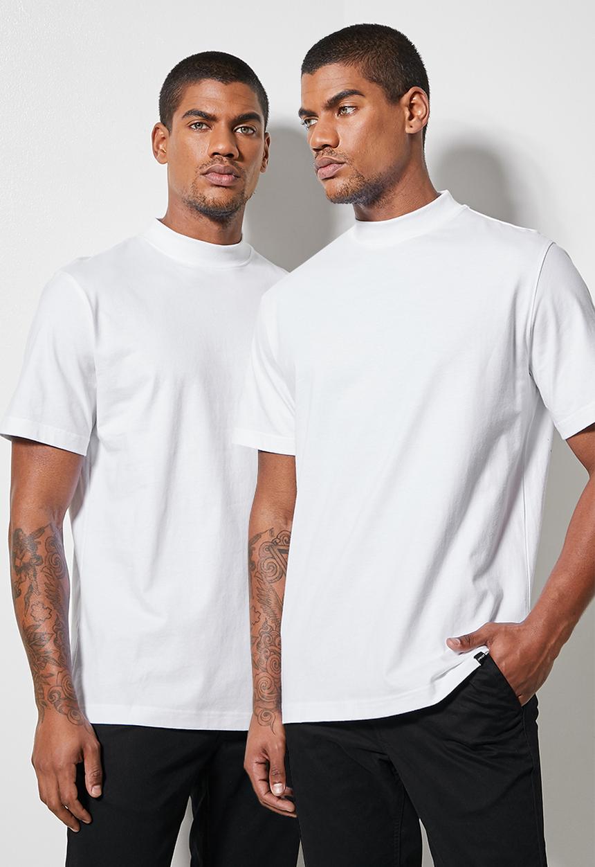Superbalist - 2 Pack Aaron organic high neck tee - white 