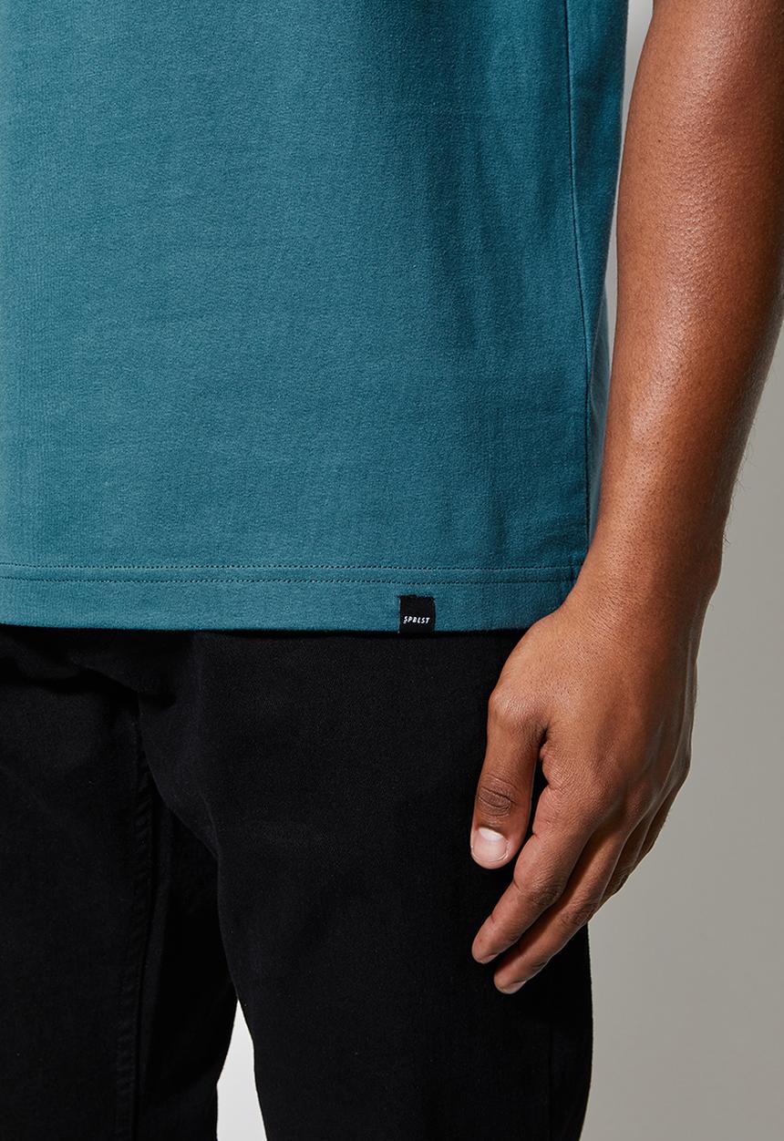 Superbalist - 2 Pack Aaron organic high neck tee - white & mid blue 
