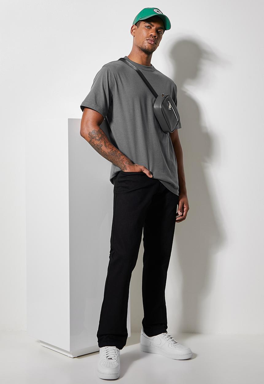 Superbalist - 2 Pack Aaron relaxed fit crew tee - white & dark grey 