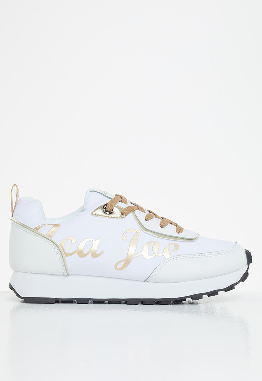 Aca Joe - Chunky logo sneaker - white & gold
