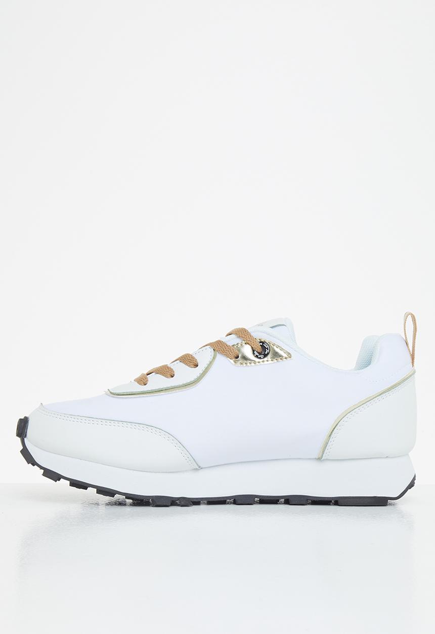 Aca Joe - Chunky logo sneaker - white & gold