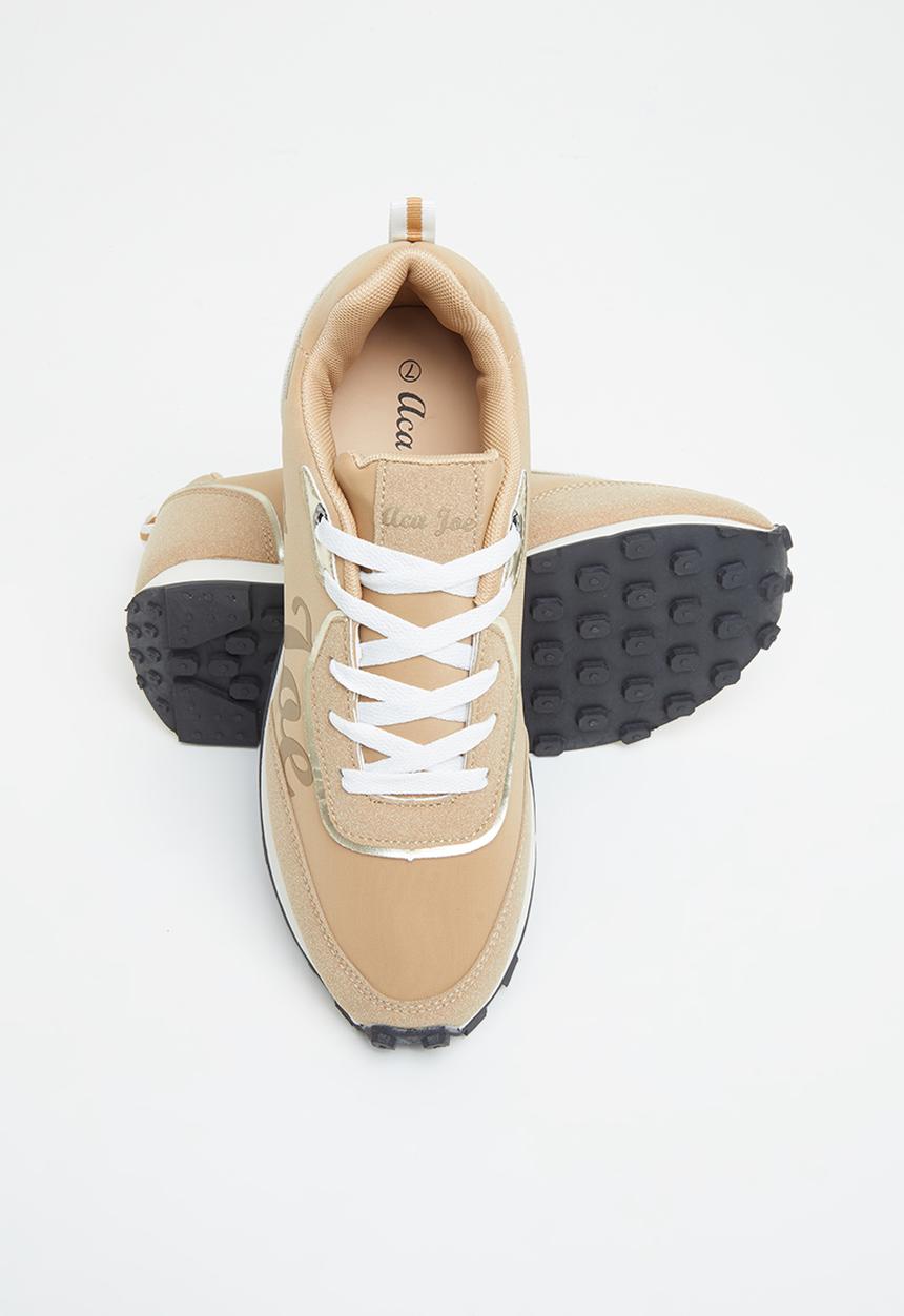 Aca Joe - Chunky logo sneaker - khaki & gold