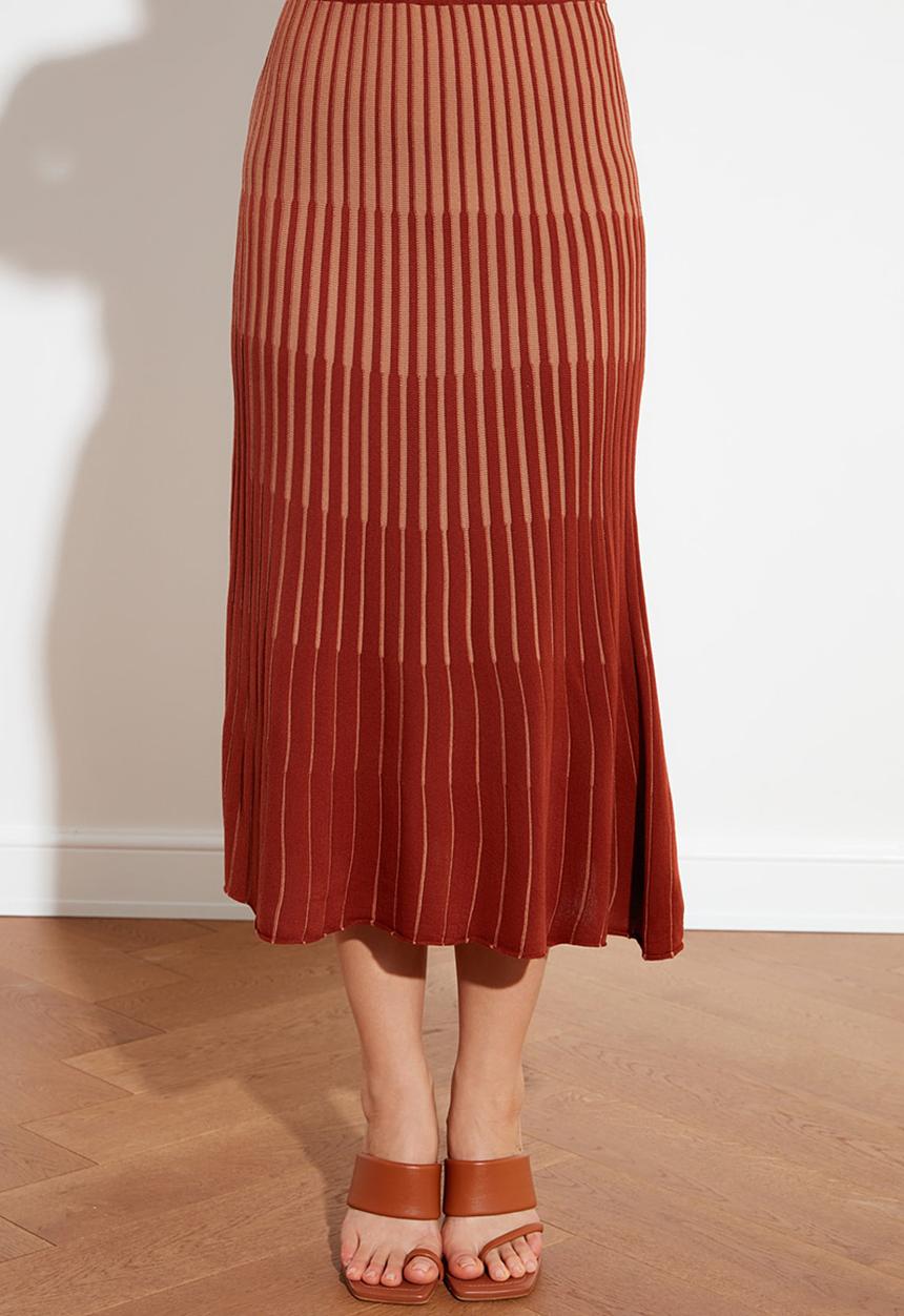 Trendyol - Striped skirt - brown