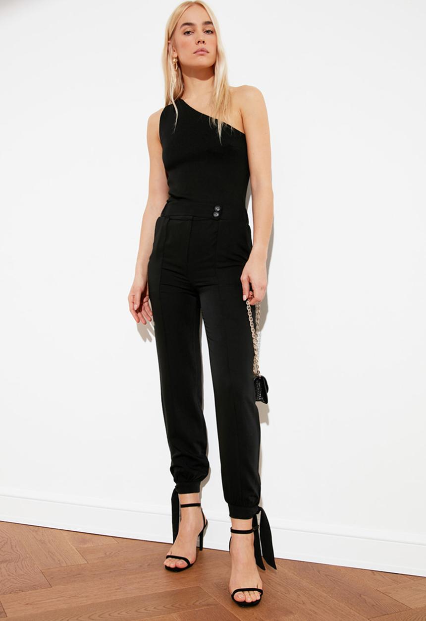 Trendyol - Front buttoned trousers - black