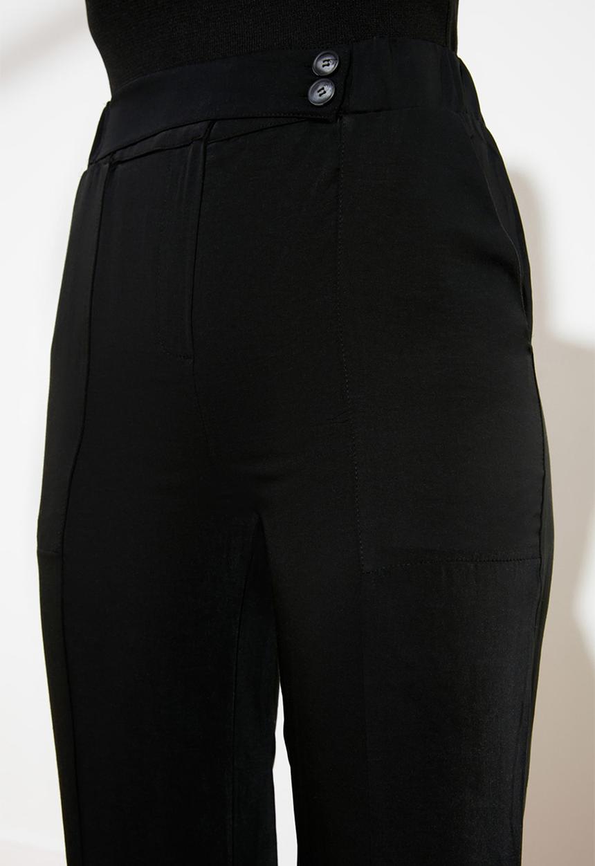 Trendyol - Front buttoned trousers - black