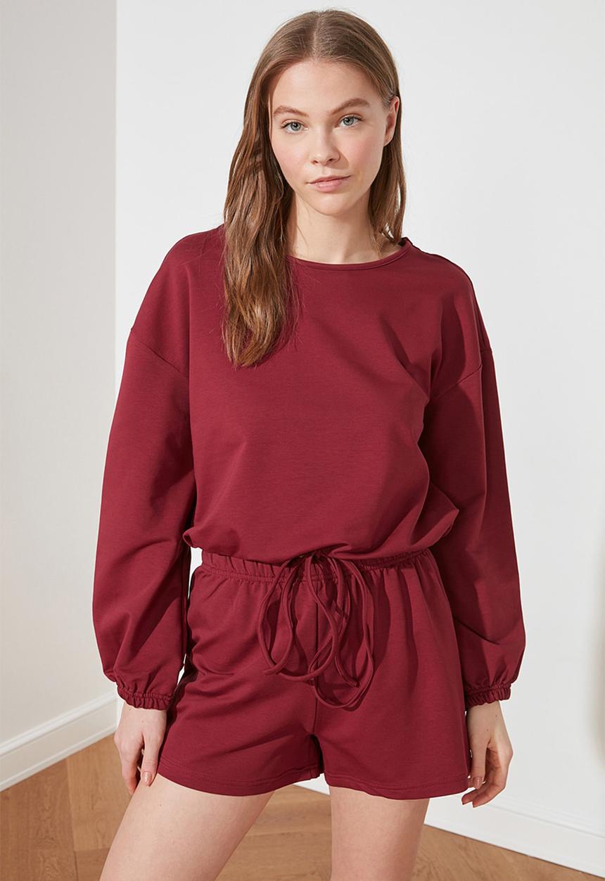Trendyol - Knitted pajamas set - plum