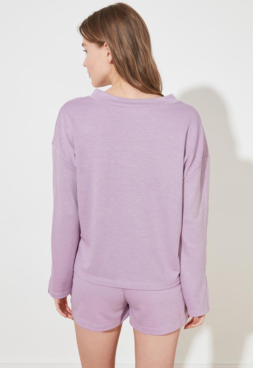 Trendyol - Knitted pajamas set - purple