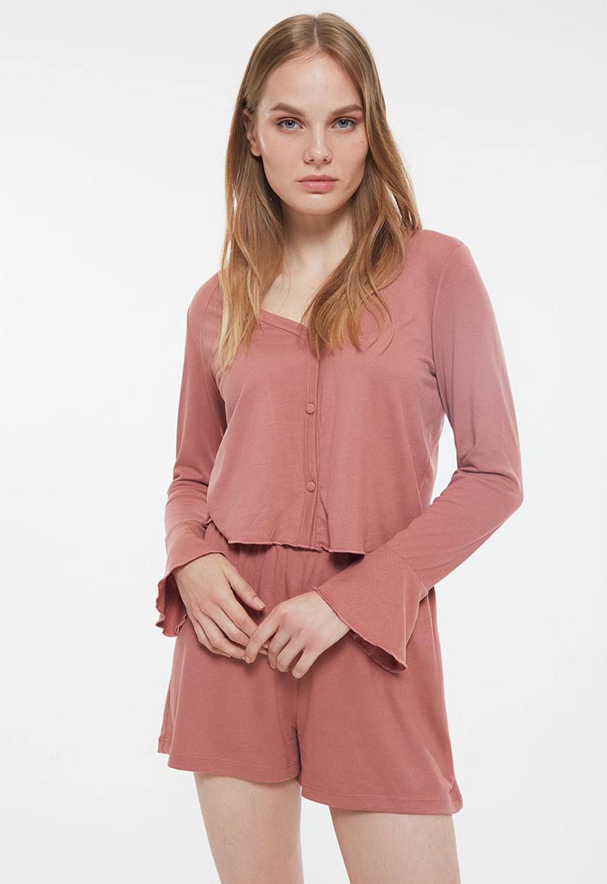 Trendyol - Knitted pajamas set - rose