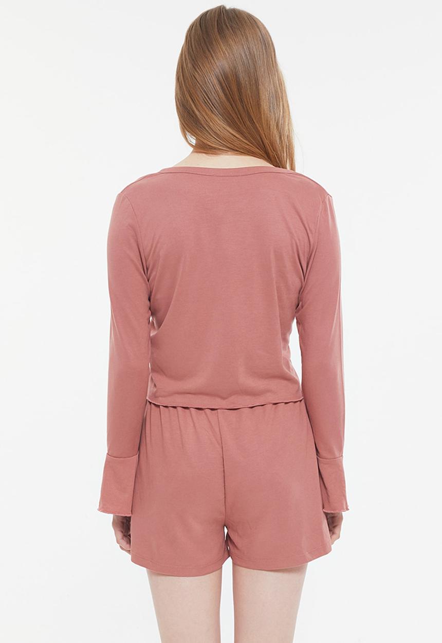 Trendyol - Knitted pajamas set - rose