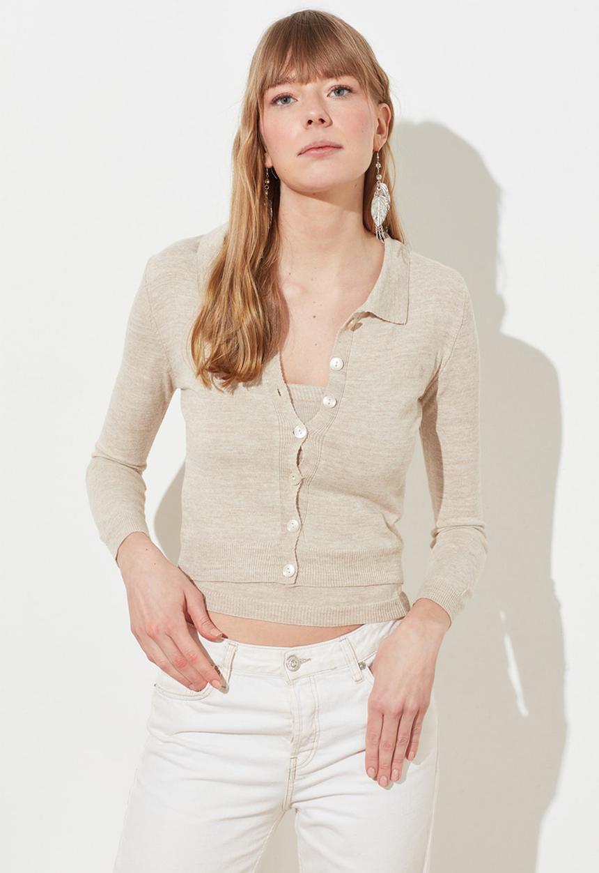 Trendyol - Cardigan blouse - stone